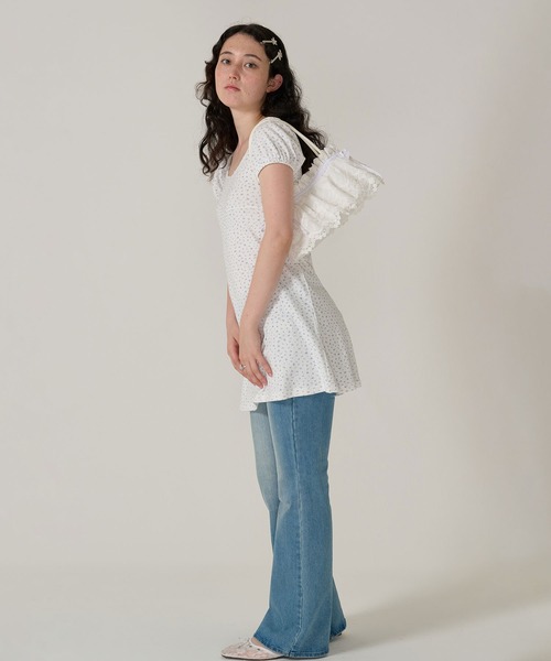 TINA:JOJUN(ティーナジョジュン)の「フィット&フレア カットワンピース TINA:JOJUN(ワンピース・レディース・グレー/ホワイト・M)」の6枚目の写真