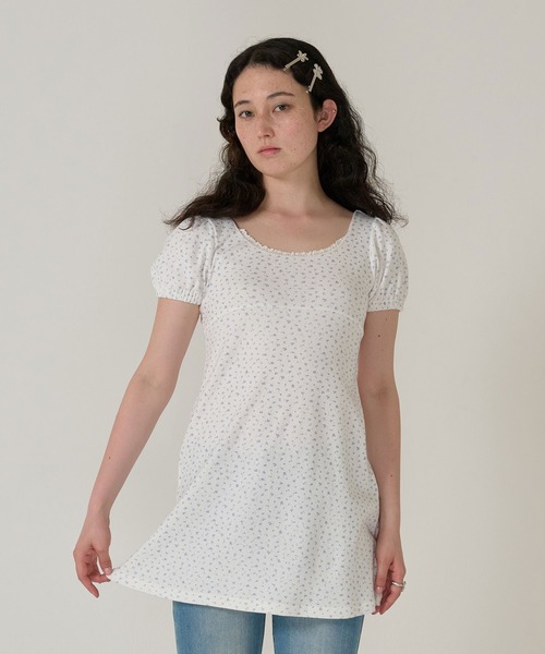TINA:JOJUN(ティーナジョジュン)の「フィット&フレア カットワンピース TINA:JOJUN(ワンピース・レディース・グレー/ホワイト・M)」の7枚目の写真