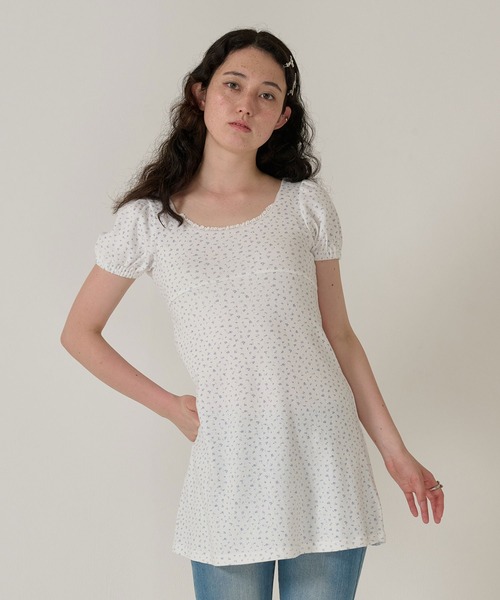 TINA:JOJUN(ティーナジョジュン)の「フィット&フレア カットワンピース TINA:JOJUN(ワンピース・レディース・グレー/ホワイト・M)」の8枚目の写真