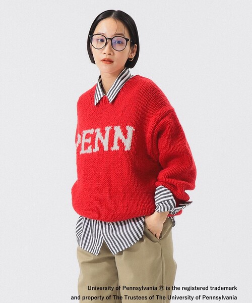 BEAMS BOY(ビームスボーイ)の「【別注】THE BOOKSTORE / Hand Logo Sweater 25FW(ニット/セーター・レディース・レッド・ONE SIZE)」の7枚目の写真