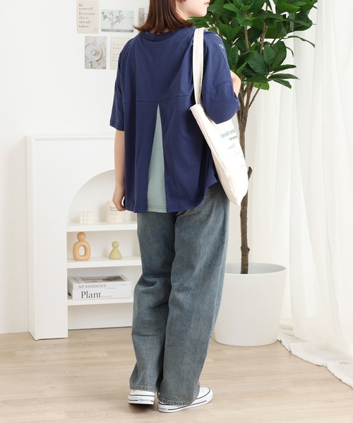 Emago（イマゴ）の「EMAGO お花全面刺繍Ｔ（Tシャツ/カットソー・レディース・ネイビー/レッド/ブラック・FREE）」の13枚目の写真