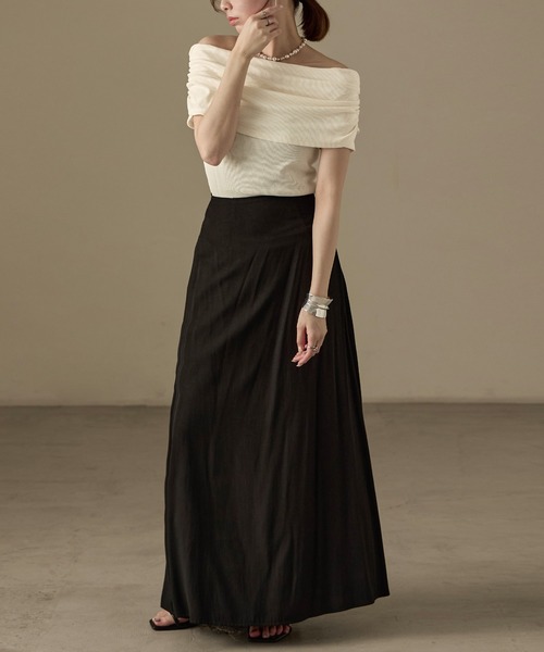 Fashion Letter(ファッションレター)の「2way オフショルダー リブカットソー(Tシャツ/カットソー・レディース・モカ/ブラック/グレイッシュベージュ/アイボリー・FREE)」の8枚目の写真