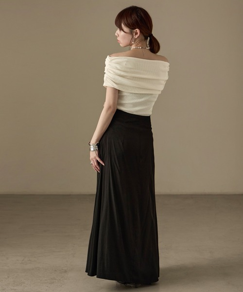 Fashion Letter(ファッションレター)の「2way オフショルダー リブカットソー(Tシャツ/カットソー・レディース・モカ/ブラック/グレイッシュベージュ/アイボリー・FREE)」の11枚目の写真