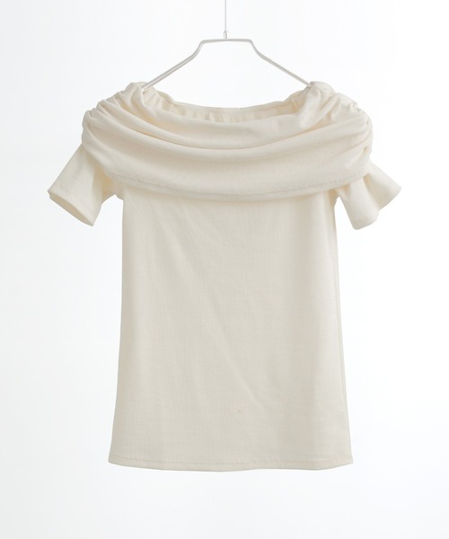 Fashion Letter(ファッションレター)の「2way オフショルダー リブカットソー(Tシャツ/カットソー・レディース・モカ/ブラック/グレイッシュベージュ/アイボリー・FREE)」の12枚目の写真
