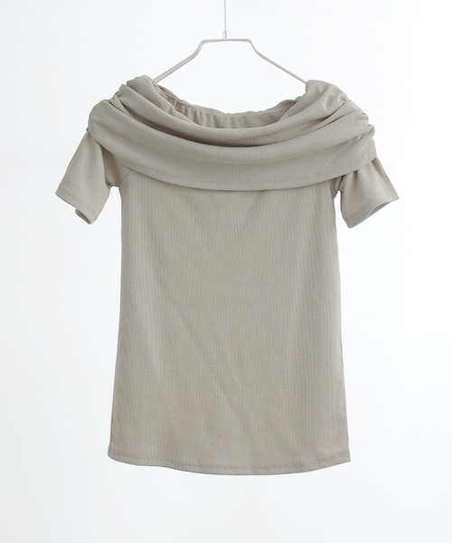 Fashion Letter(ファッションレター)の「2way オフショルダー リブカットソー(Tシャツ/カットソー・レディース・モカ/ブラック/グレイッシュベージュ/アイボリー・FREE)」の20枚目の写真