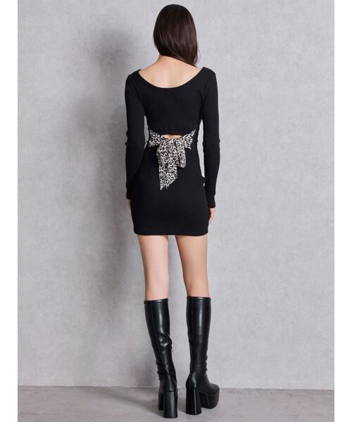 GYDA（ジェイダ）の「レオパードバックリボンテレコミニワンピース（ワンピース・レディース・アイボリー/ブラック・FREE）」の6枚目の写真