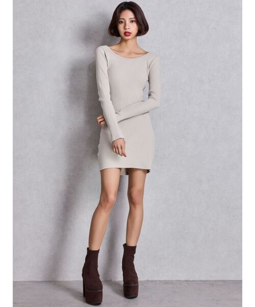 GYDA（ジェイダ）の「レオパードバックリボンテレコミニワンピース（ワンピース・レディース・アイボリー/ブラック・FREE）」の9枚目の写真