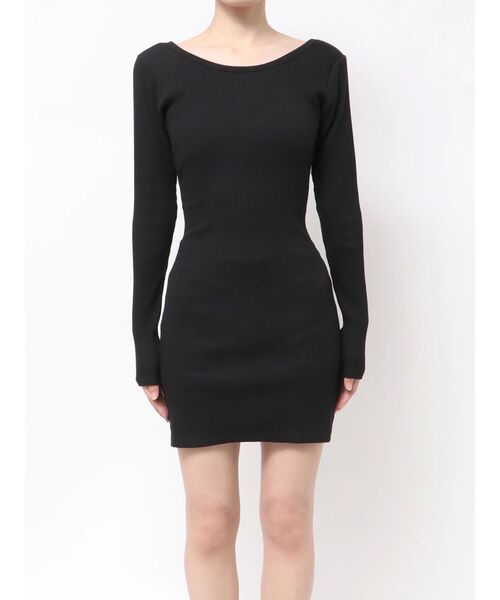 ラスト1点！GYDA レオパードバックリボンテレコミニワンピース　BK レオパードバックリボンテレコミニワンピース[品番：MKSW0065891