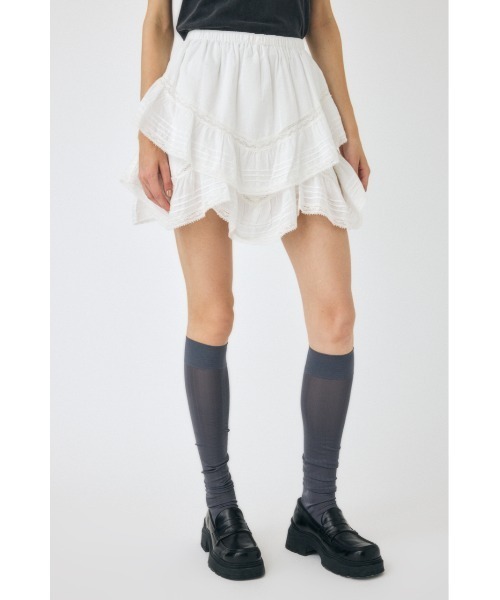 MOUSSY（マウジー）の「DRAPE LACE ミニスカート（スカート・レディース・ホワイト/ブラック・1/2）」の12枚目の写真