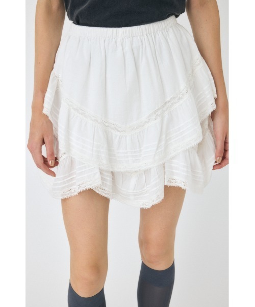 MOUSSY（マウジー）の「DRAPE LACE ミニスカート（スカート・レディース・ホワイト/ブラック・1/2）」の19枚目の写真