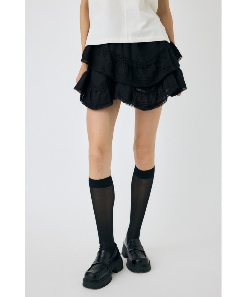 MOUSSY（マウジー）の「DRAPE LACE ミニスカート（スカート・レディース・ホワイト/ブラック・1/2）」の3枚目の写真