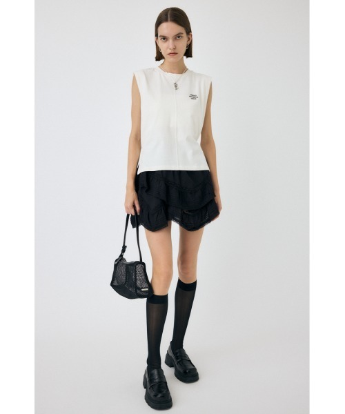 MOUSSY（マウジー）の「DRAPE LACE ミニスカート（スカート・レディース・ホワイト/ブラック・1/2）」の4枚目の写真