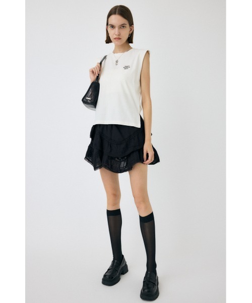 MOUSSY（マウジー）の「DRAPE LACE ミニスカート（スカート・レディース・ホワイト/ブラック・1/2）」の5枚目の写真