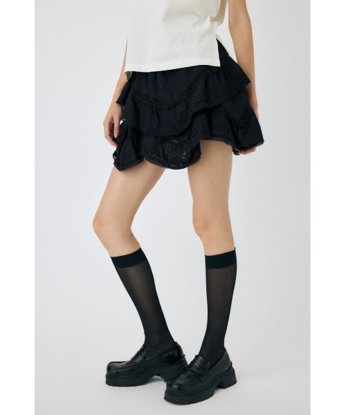 MOUSSY（マウジー）の「DRAPE LACE ミニスカート（スカート・レディース・ホワイト/ブラック・1/2）」の7枚目の写真