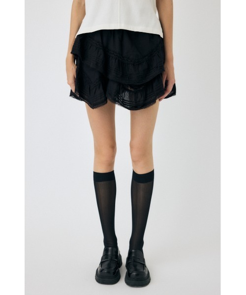 MOUSSY（マウジー）の「DRAPE LACE ミニスカート（スカート・レディース・ホワイト/ブラック・1/2）」の8枚目の写真