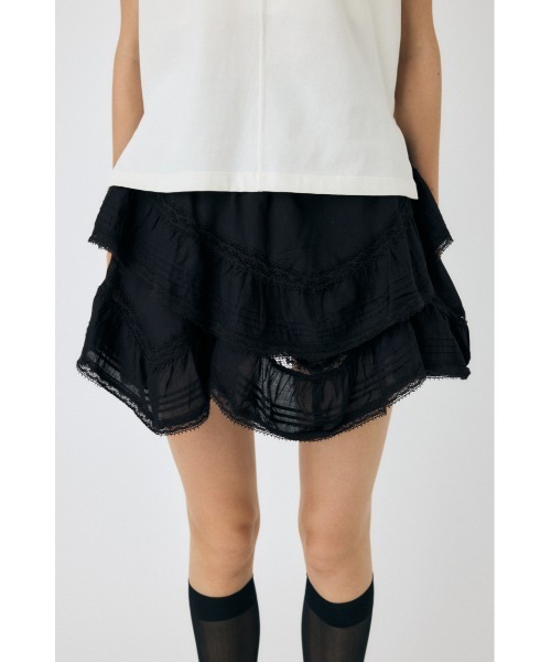 MOUSSY（マウジー）の「DRAPE LACE ミニスカート（スカート・レディース・ホワイト/ブラック・1/2）」の10枚目の写真