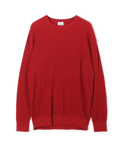 MEN'S BIGI（メンズビギ）の「メリノウール ワッフル編みニット（ニット/セーター・メンズ・ブラック/ホワイト/レッド/ブラウン・01/03/02）」の4枚目の写真