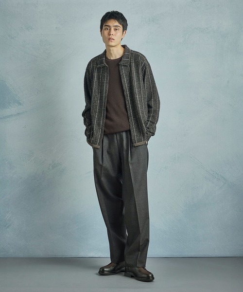 MEN'S BIGI（メンズビギ）の「メリノウール ワッフル編みニット（ニット/セーター・メンズ・ブラック/ホワイト/レッド/ブラウン・01/03/02）」の19枚目の写真