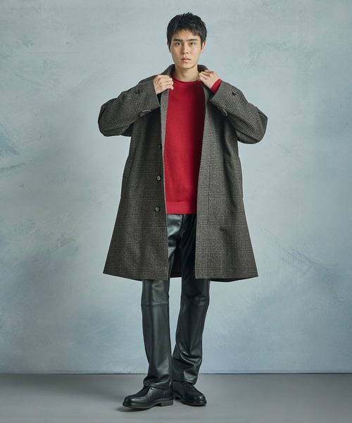 MEN'S BIGI（メンズビギ）の「メリノウール ワッフル編みニット（ニット/セーター・メンズ・ブラック/ホワイト/レッド/ブラウン・01/03/02）」の18枚目の写真