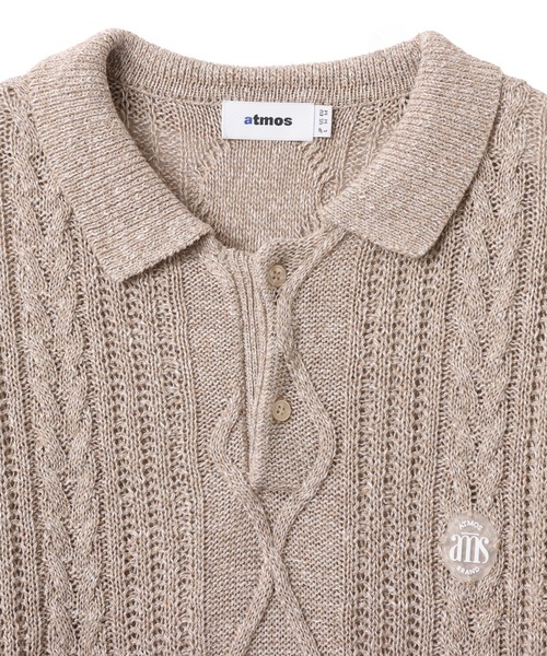 atmos（アトモス）の「atmos Cable Knit Polo Shirt / アトモス ケーブル ニット ポロ シャツ（ニット/セーター・メンズ・ベージュ/グレー・M/L/XL）」の10枚目の写真