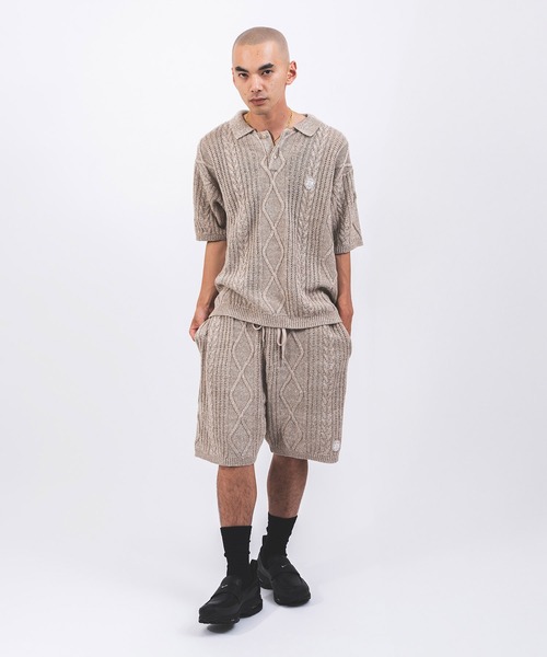 atmos（アトモス）の「atmos Cable Knit Polo Shirt / アトモス ケーブル ニット ポロ シャツ（ニット/セーター・メンズ・ベージュ/グレー・M/L/XL）」の8枚目の写真