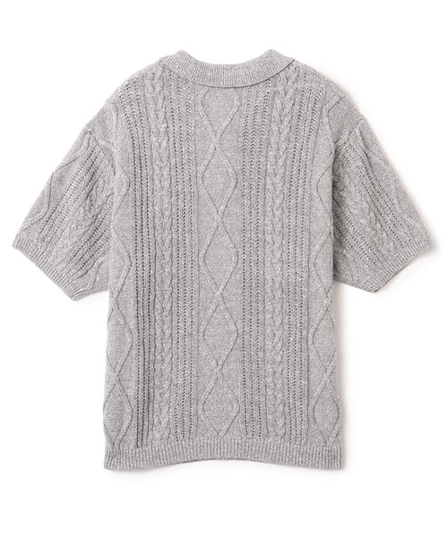 atmos（アトモス）の「atmos Cable Knit Polo Shirt / アトモス ケーブル ニット ポロ シャツ（ニット/セーター・メンズ・ベージュ/グレー・M/L/XL）」の6枚目の写真