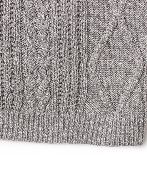 atmos（アトモス）の「atmos Cable Knit Polo Shirt / アトモス ケーブル ニット ポロ シャツ（ニット/セーター・メンズ・ベージュ/グレー・M/L/XL）」の5枚目の写真