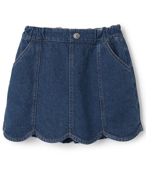 セール】ストレッチデニムスカラップスカパン【子供服】【キッズ