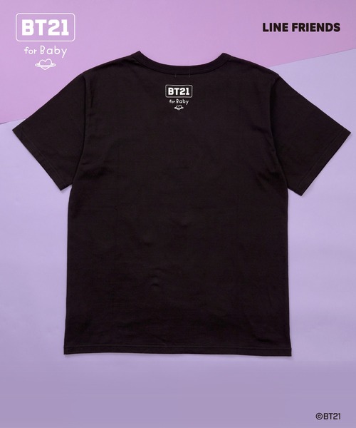 KP(ケーピー)の「【BT21】プリント&刺しゅう半袖Tシャツ(大人)(Tシャツ/カットソー・レディース・パープル/ホワイト/ブラック・SMALL/MEDIUM/LARGE)」の4枚目の写真