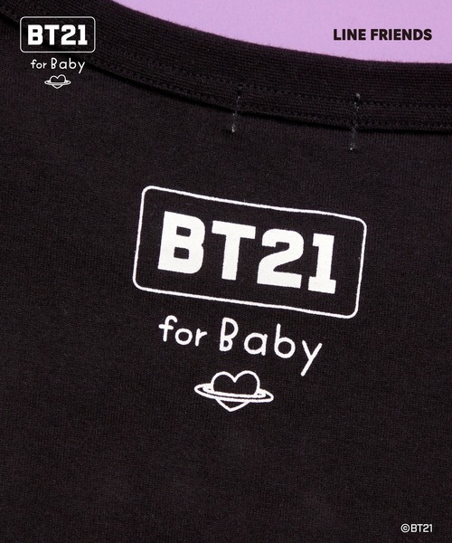 KP(ケーピー)の「【BT21】プリント&刺しゅう半袖Tシャツ(大人)(Tシャツ/カットソー・レディース・パープル/ホワイト/ブラック・SMALL/MEDIUM/LARGE)」の6枚目の写真