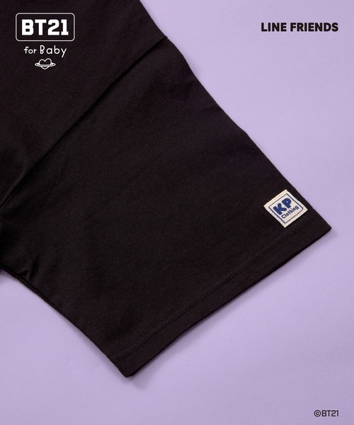 KP(ケーピー)の「【BT21】プリント&刺しゅう半袖Tシャツ(大人)(Tシャツ/カットソー・レディース・パープル/ホワイト/ブラック・SMALL/MEDIUM/LARGE)」の7枚目の写真