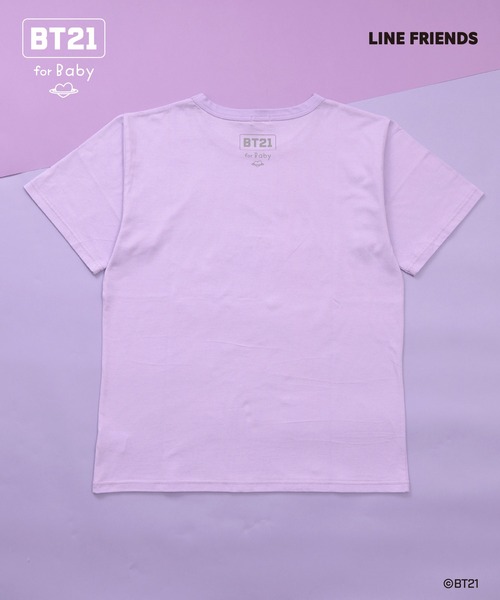 KP(ケーピー)の「【BT21】プリント&刺しゅう半袖Tシャツ(大人)(Tシャツ/カットソー・レディース・パープル/ホワイト/ブラック・SMALL/MEDIUM/LARGE)」の8枚目の写真