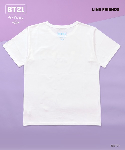 KP(ケーピー)の「【BT21】プリント&刺しゅう半袖Tシャツ(大人)(Tシャツ/カットソー・レディース・パープル/ホワイト/ブラック・SMALL/MEDIUM/LARGE)」の12枚目の写真