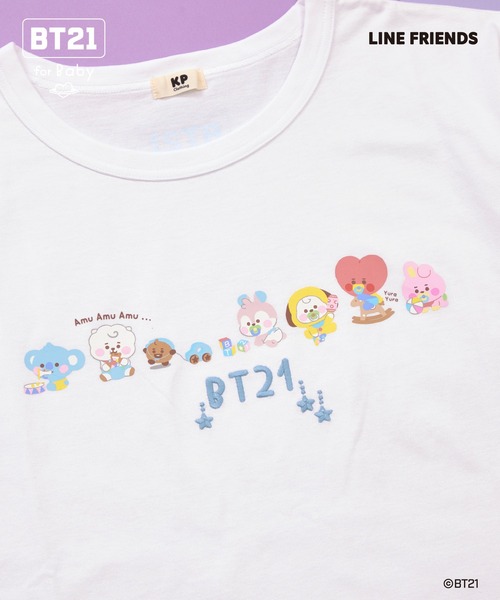 KP(ケーピー)の「【BT21】プリント&刺しゅう半袖Tシャツ(大人)(Tシャツ/カットソー・レディース・パープル/ホワイト/ブラック・SMALL/MEDIUM/LARGE)」の13枚目の写真