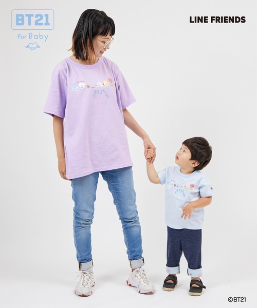 KP(ケーピー)の「【BT21】プリント&刺しゅう半袖Tシャツ(大人)(Tシャツ/カットソー・レディース・パープル/ホワイト/ブラック・SMALL/MEDIUM/LARGE)」の16枚目の写真