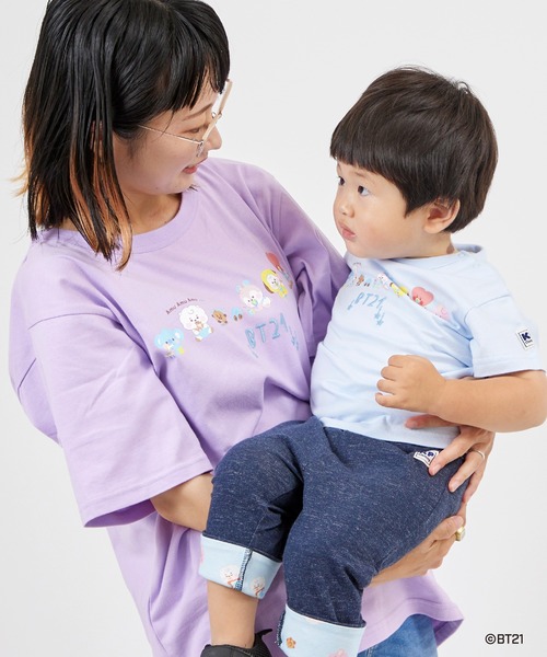 KP(ケーピー)の「【BT21】プリント&刺しゅう半袖Tシャツ(大人)(Tシャツ/カットソー・レディース・パープル/ホワイト/ブラック・SMALL/MEDIUM/LARGE)」の17枚目の写真