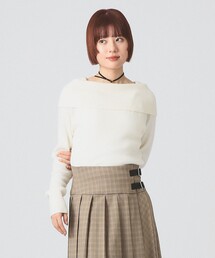 Ray BEAMS | リブ オフショルダー プルオーバー(ニット/セーター)