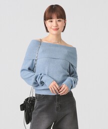 Ray BEAMS | リブ オフショルダー プルオーバー(ニット/セーター)