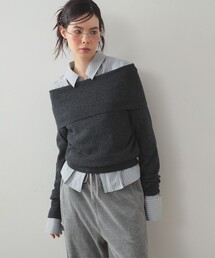 Ray BEAMS | リブ オフショルダー プルオーバー(ニット/セーター)