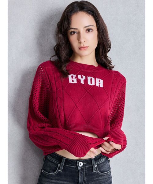 GYDA（ジェイダ）の「GYDA damage processing ニットトップス（ニット/セーター・レディース・ブラック/ネイビー/レッド・FREE）」の12枚目の写真