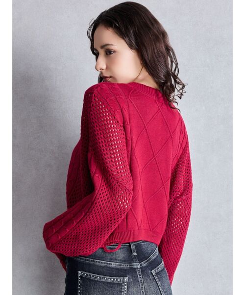 GYDA（ジェイダ）の「GYDA damage processing ニットトップス（ニット/セーター・レディース・ブラック/ネイビー/レッド・FREE）」の13枚目の写真