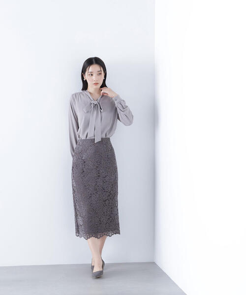 NATURAL BEAUTY BASIC(ナチュラルビューティーベーシック)の「◇モールレースナロースカート(スカート・レディース・チャコールグレー/ラベンダー/ベージュ・MEDIUM/SMALL)」の22枚目の写真