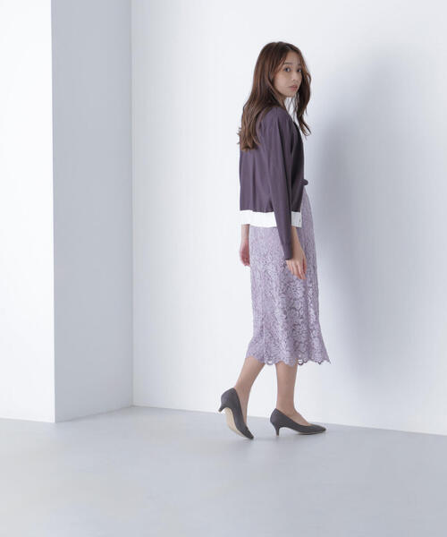 NATURAL BEAUTY BASIC(ナチュラルビューティーベーシック)の「◇モールレースナロースカート(スカート・レディース・チャコールグレー/ラベンダー/ベージュ・MEDIUM/SMALL)」の16枚目の写真