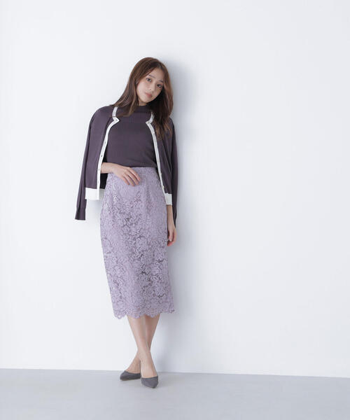 NATURAL BEAUTY BASIC(ナチュラルビューティーベーシック)の「◇モールレースナロースカート(スカート・レディース・チャコールグレー/ラベンダー/ベージュ・MEDIUM/SMALL)」の17枚目の写真