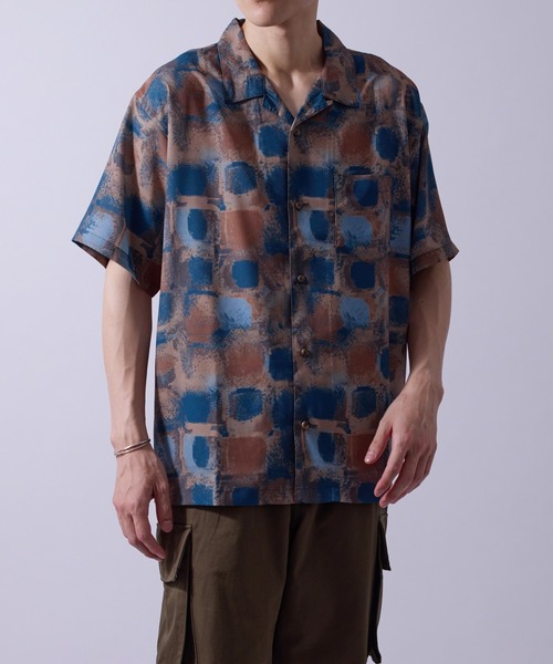  j.n.r.d（ジェー・エヌ・アール・ディー）の「【通気性・ドライタッチ】柄物アソートシャツ（シャツ/ブラウス・メンズ・グレー/ミント/ホワイト/ダークブラウン・M/L/LL）」の3枚目の写真