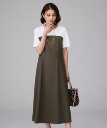 新品未使用　UNTITLED ベージュ 半袖ロングワンピース UNTITLED アンタイトル ワンピース ベージュ L - メルカリ