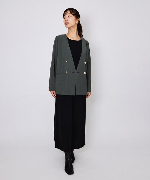 QUEENS COURT（クイーンズコート）の「カットジョーゼットスリーブレスワンピース≪手洗い可能≫（ワンピース・レディース・ブラウン/ブラック・M）」の11枚目の写真