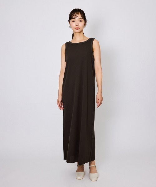QUEENS COURT（クイーンズコート）の「カットジョーゼットスリーブレスワンピース≪手洗い可能≫（ワンピース・レディース・ブラウン/ブラック・M）」の5枚目の写真
