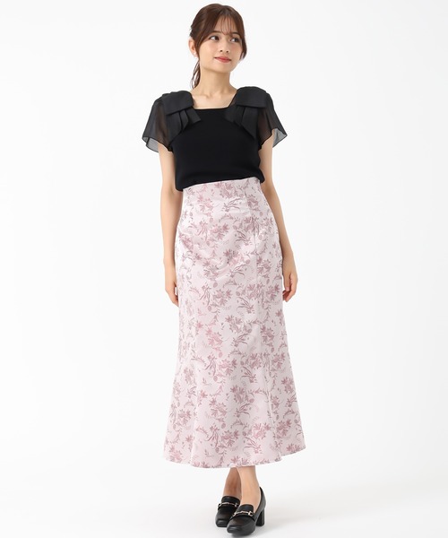 MISCH MASCH(ミッシュマッシュ)の「ボタニカルジャガードマーメイドスカート(スカート・レディース・グレー/ピンク・M/S)」の11枚目の写真