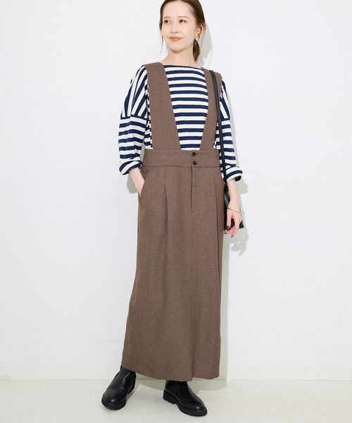 スローブ イエナ（SLOBE IENA）/セミツイードサッシュワンピスカート セール】セミツイードサッシュワンピスカート（ワンピース）｜SLOBE